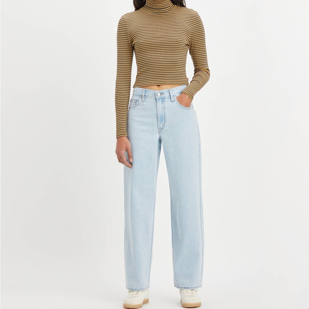 Levi's Light Blue High-Rise Straight Jeans